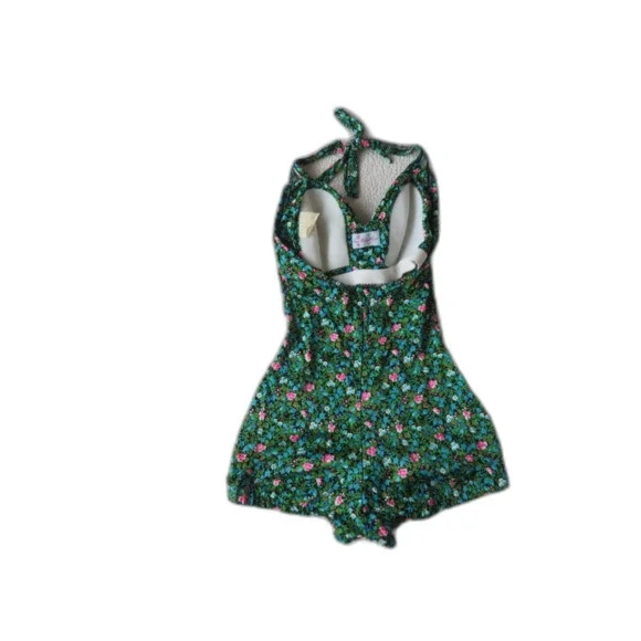 vintage rose marie reid one piece short bottom halter bathing suit usa made - Picture 2 of 12